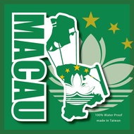 Macau Special Zone, Map Style, Full Waterproof Sticker W86-H96mm All Approximate Sizes, There Must B