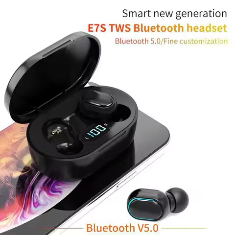 E7S TWS Wireless 5.0 Headphones Bluetooth Earphones HIFI Lossless Sound Headsets Sport waterproof Ea
