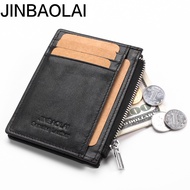 [Cc wallet] Mini Genuine Leather Men Wallet Slim Men 39;s Wallets Small Male Purse Card Holder Cow Leather Coin Pocket Men Wallet Zipper Pocket