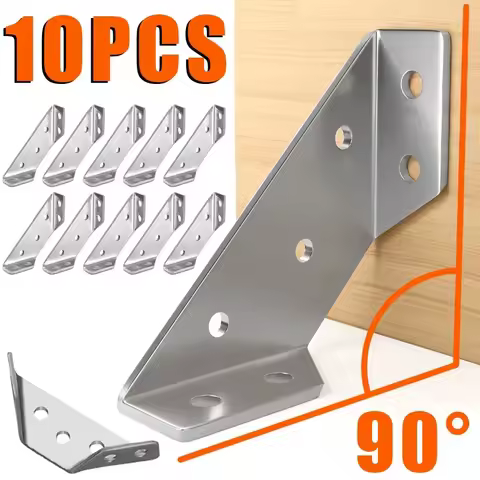 10PCS Thickened 1.6mm Stainless Steel Angle Code 90 Degrees Right Angle Fixed Bracket Furniture Conn