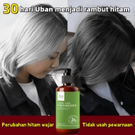 (COD) Sampo penghitam rambut uban Halal Permanen Shampo anti uban 500ml Hitam rambut uban Perubahan 