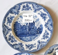 【พร้อมส่ง!】จาน เซรามิกอังกฤษ🔥J&B ลายปราสาทสีน้ำเงิน Set4ใบ  🔥ถูกที่สุด🔥 จาน ชาม ช้อน ถ้วย เซรามิค งา