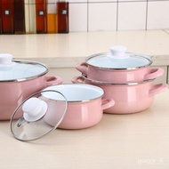 HY-$ Enamel Enamel Pan Enamel Stew Pot Soup Pot Cooking Snail Rice Noodles Pot Cooking Enamel Hot Pot Induction Cooker G