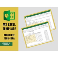 CGPA, GPA Microsoft Excel Template for Politeknik Students