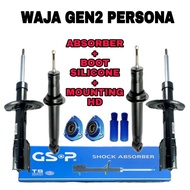 EL GSP PROTON WAJA GEN2 PERSONA ABSORBER FRONT / REAR + BOOT SILICONE +MOUNTING HEAVY HEAVY DUTY ORI