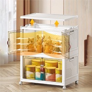 【DJ】[HEAVYDUTY] 1/3/5 Layers Twin Door Foldable Storage Box with Wheel Cabinet Transparent Stackable