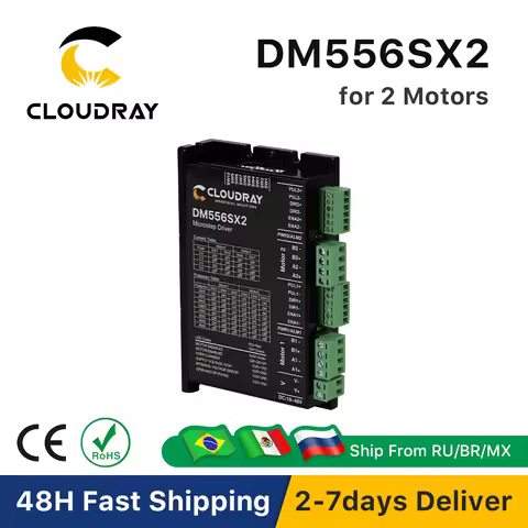 Cloudray Nema 23/24 Stepper Motor Driver DM556SX2 5.6A 24~48VDC for 2pcs Stepper Motor Controller CN