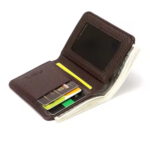 New Style Mini Thin Men Wallet Card Holder Purse Coin Pouch Card Holder Short Clutch PU Leather Wall