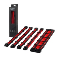 Tecware FLEX PLUS BLACK RED PSU EXTENSION SLEEVED CABLE KIT