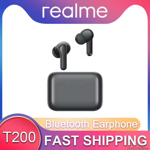 New realme Buds T200 Earphones Wireless Bluetooth 5.4 Headphones 32dB Active Noise Cancelling Headse