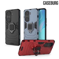 榮耀Honor 60 Pro 5G CASEBURG Hybrid R 磁貼指環扣 座枱支架 四邊全包手機殼 手機套 5594A