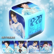 Customized Colorful Luminous Night Light Alarm Clock LED Silent Bedside Ornaments With The Same Style Photos Around Yuzuru Hanyu