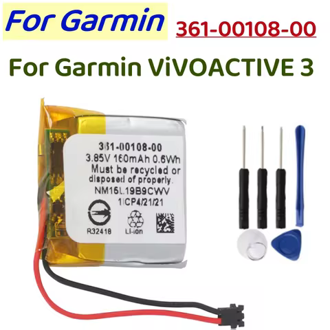 New High quality batteries 361-00108-00 Replacement Battery For Garmin ViVOACTIVE 3 Music Watch Li-p