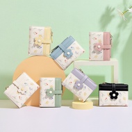 Ready Stockfrench styleIns Short Ladies Wallet Student Cute Flowers PU Leather Change Card Holder pu