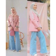 [3XL] 2WINS Sandra Bootcut Loose Jeans/Palazo Jeans Muslimah labuh