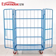J-H/Table Trolley Storage Cage Table Trolley Turnover Cage Car Folding Turnover Trolley Double Door 