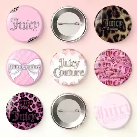 J-JUICY C-COUTURE Laser Badge Creative Pins Brooch for Bag Clothes Hat Decor Gifts Fans Collect