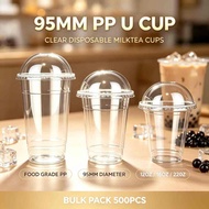Disposable Clear PP U Cup 95mm 12oz-22oz Milk Tea Coffee To Go Cups