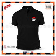 Polo T-Shirt Sulam Pizza Hut Fast Food Master of Pizza Hawaiian pizza Baju Lelaki Cotton Embroider F