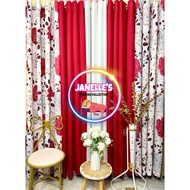 5in1 set Camellia Red Curtain 4ft to 8ft long