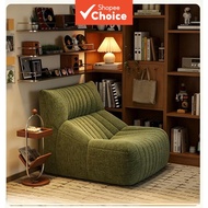 Single Bean Bag French Retro Striped Caterpillar Lazy Sofa Frameless Chenille Single Lounge Chair Vi
