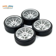 4Pcs Hard Plastic Drift Tire Tyre Metal Wheel Rim for  284131 K969 K989 P929 Mini-Z 1/28 RC Car Upgr