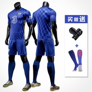 Chelsea Football Club Away Kit สําหรับผู้ชายแขนสั้นสีดําและสีทองปรับแต่งเสื้อเทรนนิ่ง