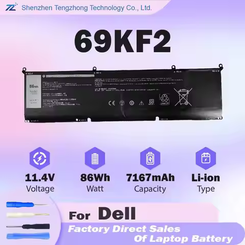 69KF2 Laptop Battery for Dell M15 R3 R4 R5 R6 R7 M17 R3 R4 XPS 15 9500 9510 9520 G7 15 7500 G15 5510