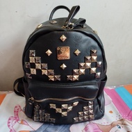 Tas ransel hitam MCM made korea import second original size medium