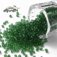 1pound Glass Seed Beads Transparent Round Green 12/0 2mm Hole: 1mm about 30000 beads/pound