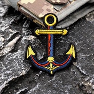 [Custom Velcro patch] AE.Nautical element anchor embroidery 3D Velcro Patch /Badges/armband/Emblem D