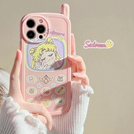 Sailormoon IPhone 11 12 13 14 Pro Max Phone Case Pink Cute Cartoon 复古按键手机iphone13苹果12手机壳14pro max天线1