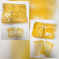 (包順豐自取）約380個 全新金色索繩袋 紗袋 適合結婚小禮物回禮 學校手工包裝 (大及細)