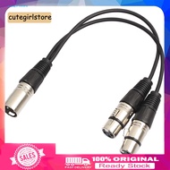 Cute_ 03m XLR Y Splitter Cable 3 Pin 1 Male to 2 Female Convertor Adapter Cable