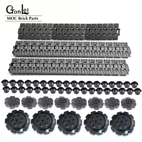 High-Tech Tread Wide Caterpillar Track Reinforced Tread Sprocket Wheel Large MOC Bricks Parts Toys F