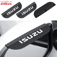 2Pcs Isuzu Dmax Mux Car Side Rear View Mirror Rain Eyebrow Carbon Fiber Car Outer Rear View Mirror R