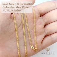 ✑✢◆✓PAWNABLE✓FREE SHIPPING✓COD Legit Real Saudi Gold 18k Cadena Necklace Chain 18, 20, 22, 24 Inches