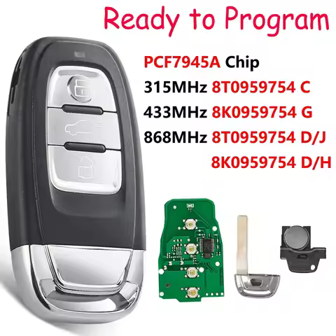 DIYKEY 8K0959754A/C,8K0 959 754E,8T0 959 754D Smart Remote Key 315/433/868MHz 3B Fob for Audi Q5 A4L