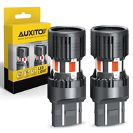 AUXITO 2ชิ้น T20 LED 7443ไม่มีไฮเปอร์แฟลชไฟเบรก Canbus 1157ไฟเบรก BAY15D หลอดไฟสีขาวสีแดง12V
