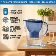 3.5L Water Filter Jug | Better Taste Tap Water | BPA-Free | Fridge Fit | Save on Bottled Water (1 Fi