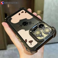 Cartoon Bear Pattern Clear Cover For Samsung Galaxy S25 Plus Ultra S25+ A36 A16 A06 M35 M55 F55 C55 