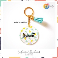 [SG LOCAL] Triangle Pattern Customised Keychain / Bag Tag / Accessories / Handmade / Personalised Keychain