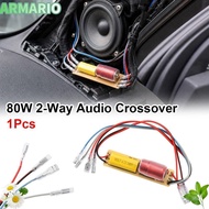 IARMARIOQR 1Pcs Car Audio 2-Way Crossover, 80W 2-Way Frequency Division HiFi Frequency Divider, 4-8o
