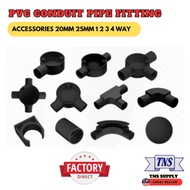 30Pcs/50Pcs/100Pcs PVC Conduit Pipe Fitting(Black)25mm 1 2 3 4 Way Box Tee Elbow Inspection Long Ben