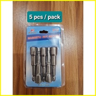 ✲ ๑ ◶ (5 pcs set) Magnetic Tekscrew Adapter 8mm / Long Tek Screw Adaptor / Roofing Teks Screw Adapt