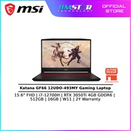 MSI Katana GF66 12UDO-493MY (i7-12700H/16G/512GSSD/RTX3050Ti-4GD6/15.6"FHD 144Hz/W11/2YR)