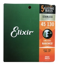 【roast chicken】 Elixir 14777 Nanoweb Coating Electric Bass Strings 5 String Medium (.045 .065 .080 .