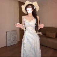 <![CDATA[Summer Chiffon Dress with Three-Dimensional Flowers]]>