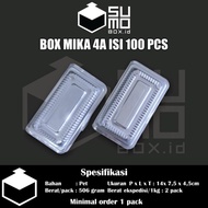 BEST PLASTIK MIKA KUE UKURAN 4A ISI 100PCS / MIKA KOTAK MAKANAN / BOX MIKA KUE BOLU DAN MAKANAN
