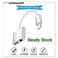 2-in-1 Audio Adapter Type C to 3.5mm Headphone Jack Adapter & PD Fast Charge for iPad Pro/Pixel 2 3 